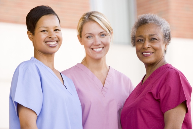 Three skilled nurses from Alpine Skilled Nursing and Rehabilitation in Ruston, LA