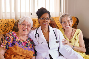 Elderly women enjoying nursing & rehabilitation services by an expert nurse in Ruston, LA.